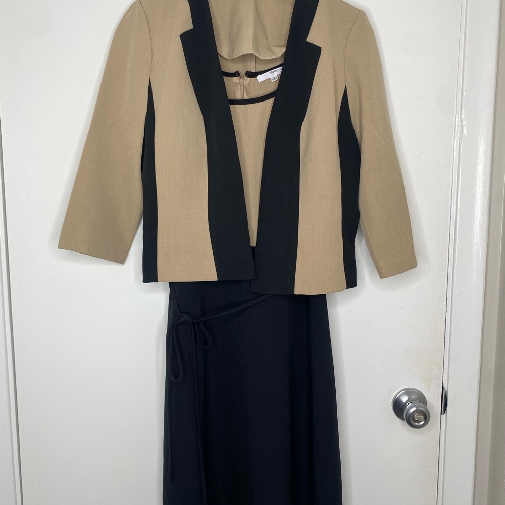 Studio One Black Cream A-Line Skirt Set